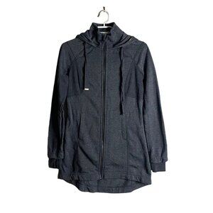 Mondetta Women's Blue Full Zip Performance Wear Fleece Hooded Jacket